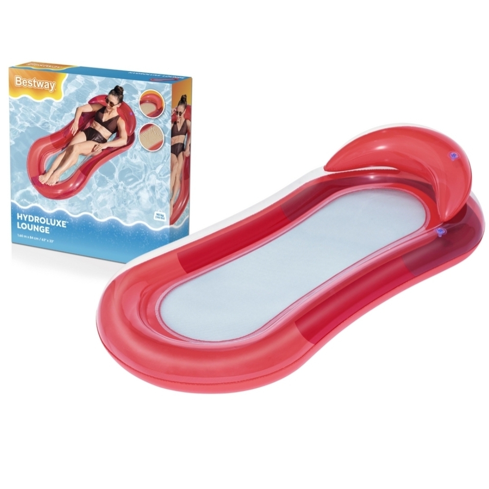 Bestway HydroLuxe Inflatable Pool Lounge Float 63" x 33" – 198 lb Capacity Red